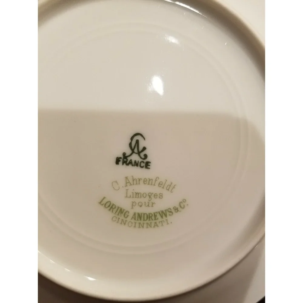 Antique C. AHRENFELDT Limoges Demitase Cup & Saucer Fine Porcelain